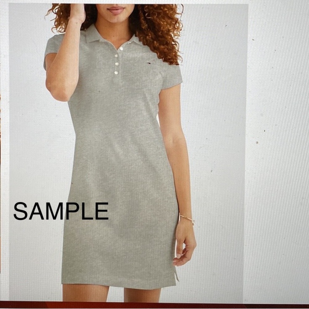 Hollister Gray Collared Short Sleeve Cotton Polo Dress XS embroidered logo